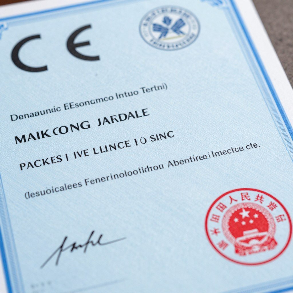 CE certification document close-up