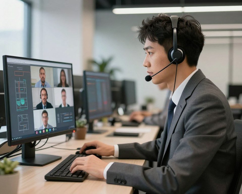 Customer service representative providing technical support