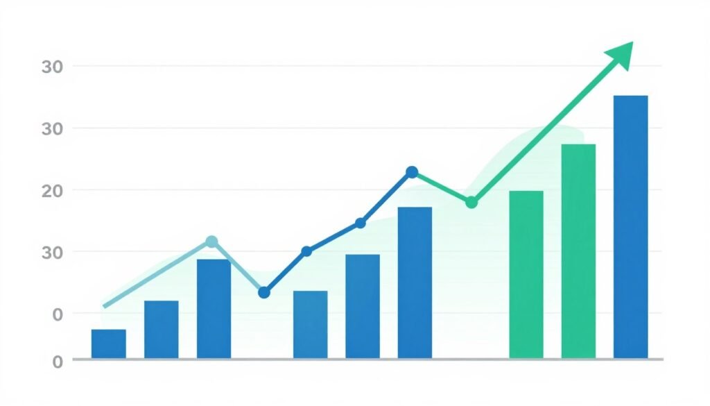 Growing profit chart showing business growth trajectory