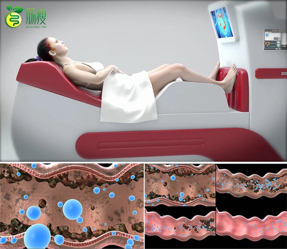 Professional gravity colonic machine in modern UK wellness clinic