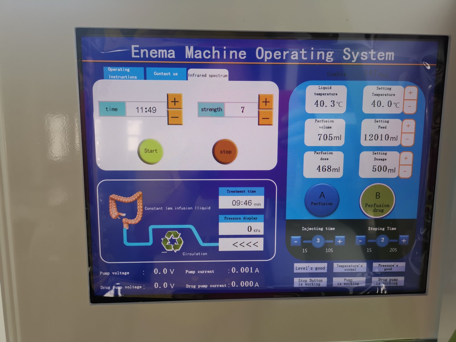 MK-880 open system colonic machine control panel