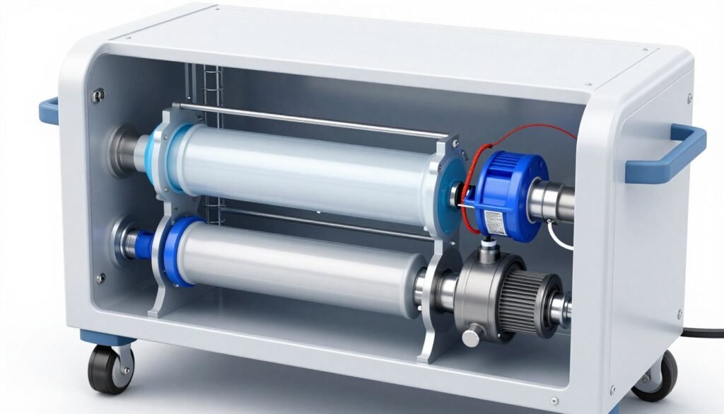 MK-880 colonic machine internal components and filtration system