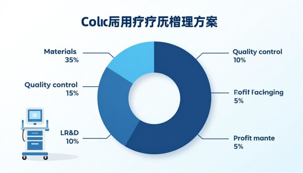 Pie chart showing colonic machine cost components breakdown