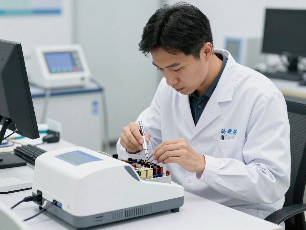 Skilled technician assembling colonic machine