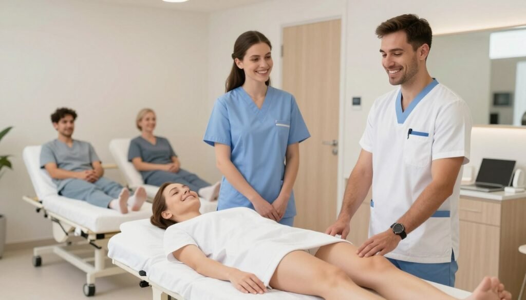 Successful UK colon hydrotherapy clinic with professional equipment and satisfied practitioners