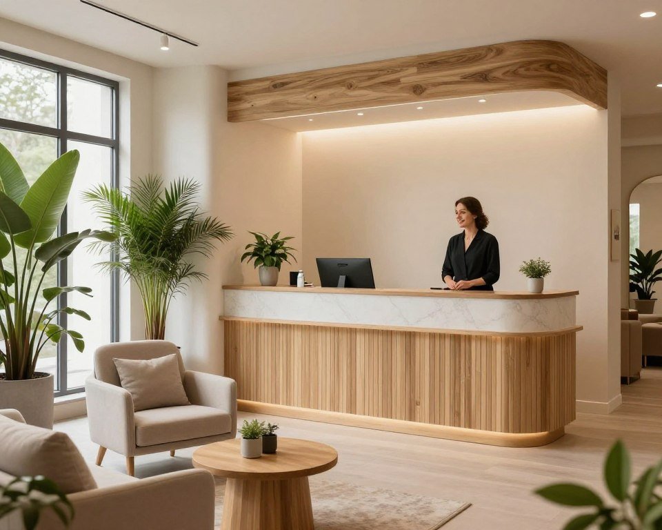 Successful wellness centre reception area