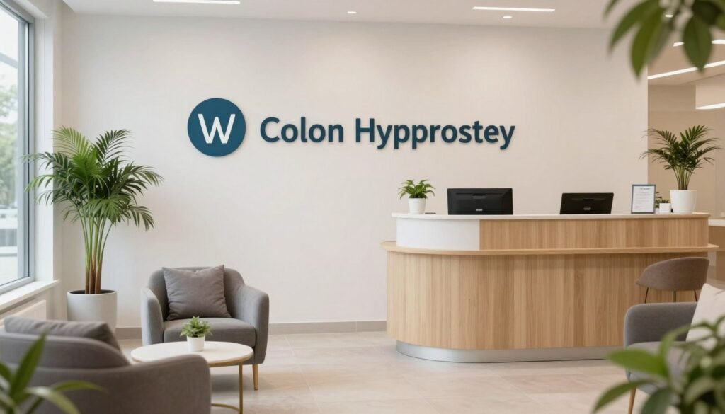 UK clinic reception area showing professional colon hydrotherapy practice