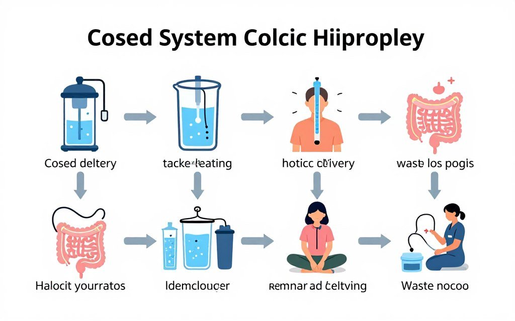 closed system colonic machine workflow diagram