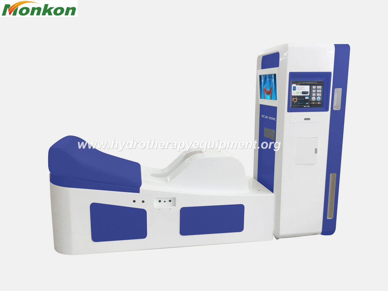 UK clinic owner examining gravity colonic machine specifications and certifications