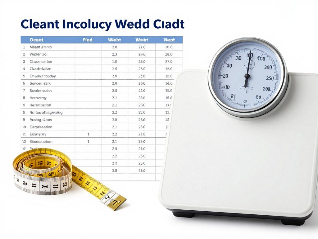 Before and after weight measurement comparison chart Before and after weight measurement comparison chart