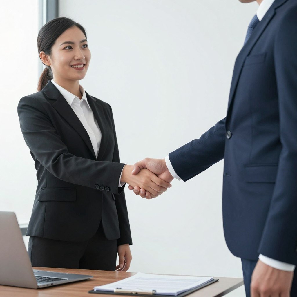 Business handshake representing partnership agreement