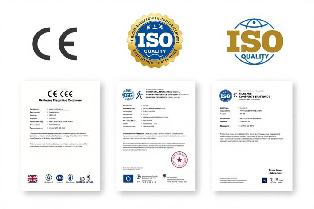 CE and ISO certification badges for medical equipment