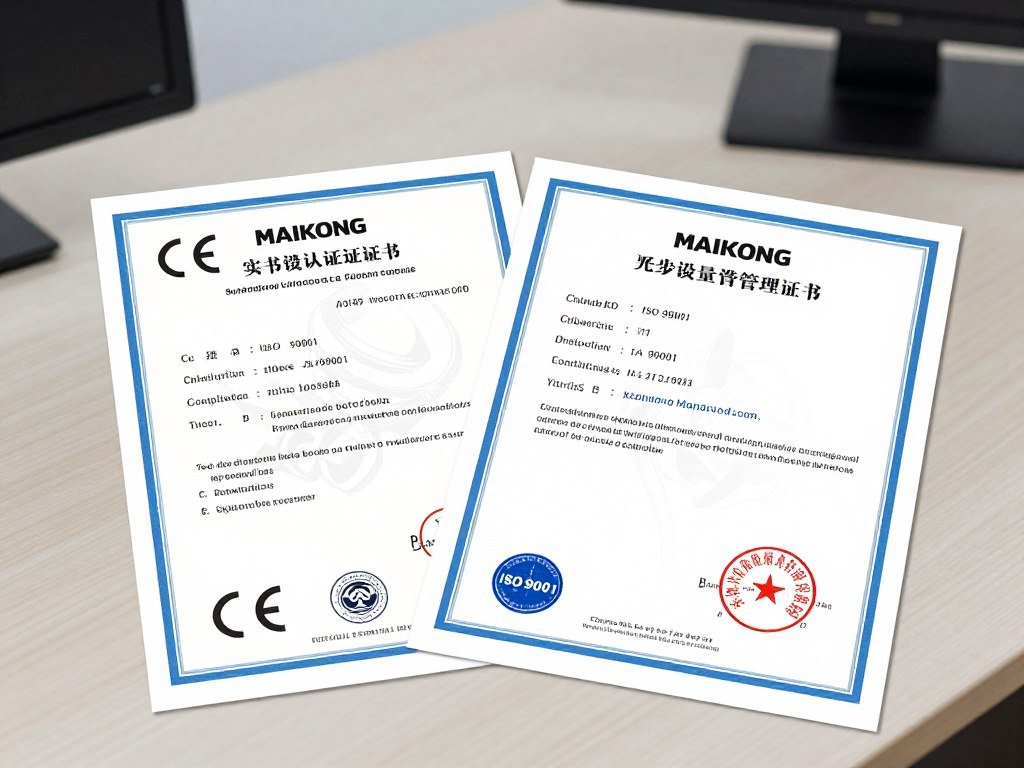 CE and ISO certification documents for supplement manufacturing