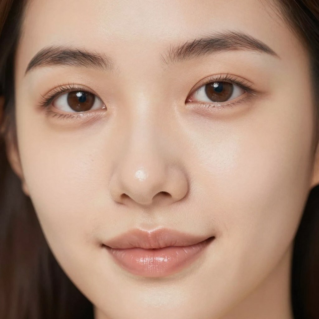 Close-up of clear, healthy, glowing facial skin showing improvements after detoxification