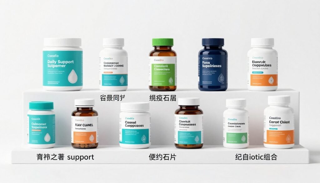 Different categories of colon cleanse products arranged by formulation type