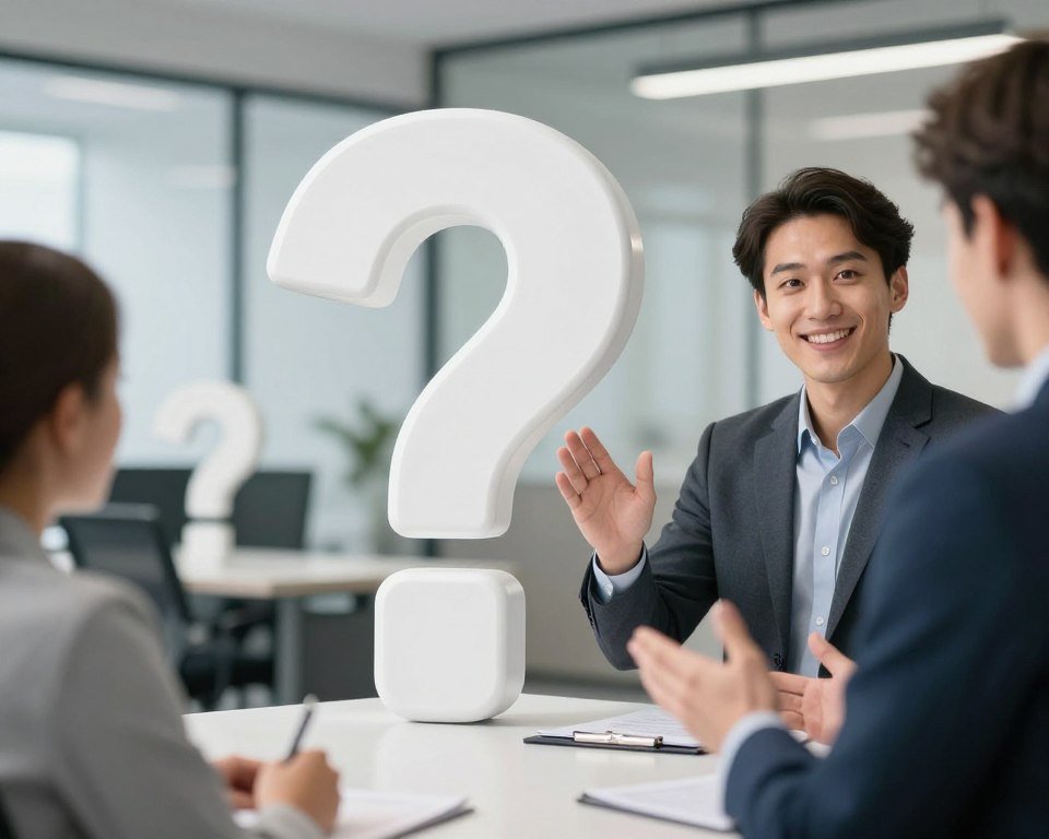 FAQ concept with question marks and answers about colonic machine pricing