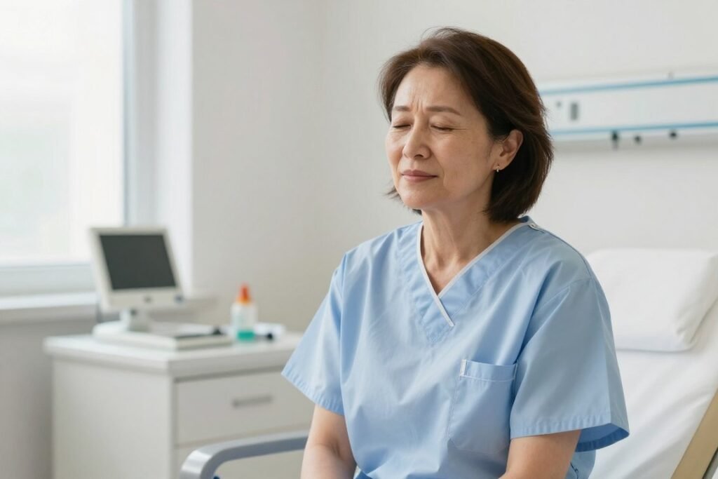 Happy patient experiencing relief from constipation treatment