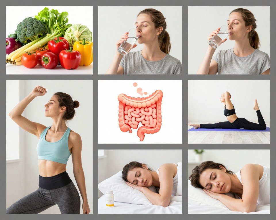 Healthy lifestyle components supporting digestive wellness
