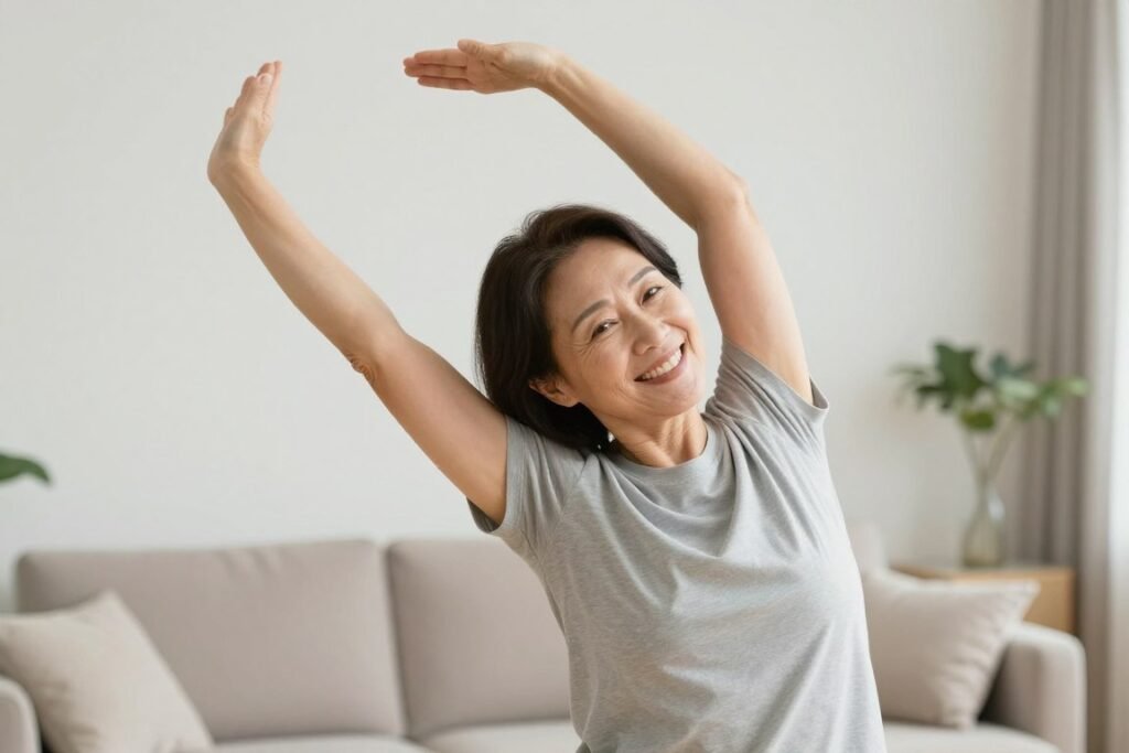 Healthy person feeling energetic and comfortable after wellness treatment Healthy person feeling energetic and comfortable after wellness treatment