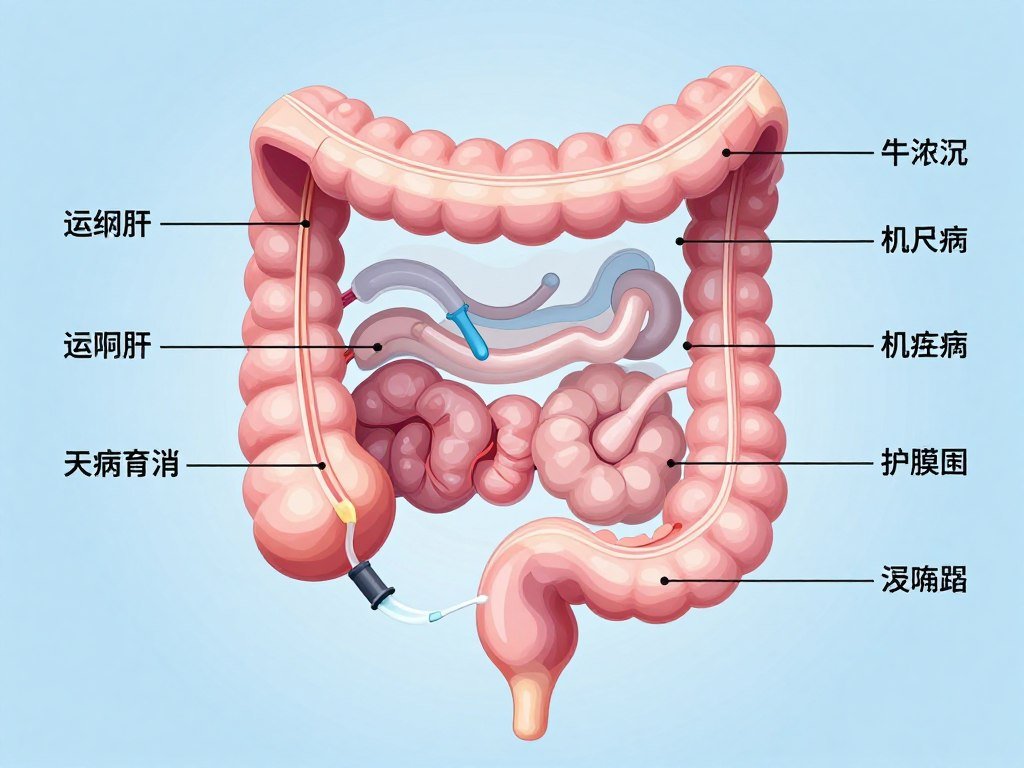 Medical diagram showing enema procedure and colon anatomy