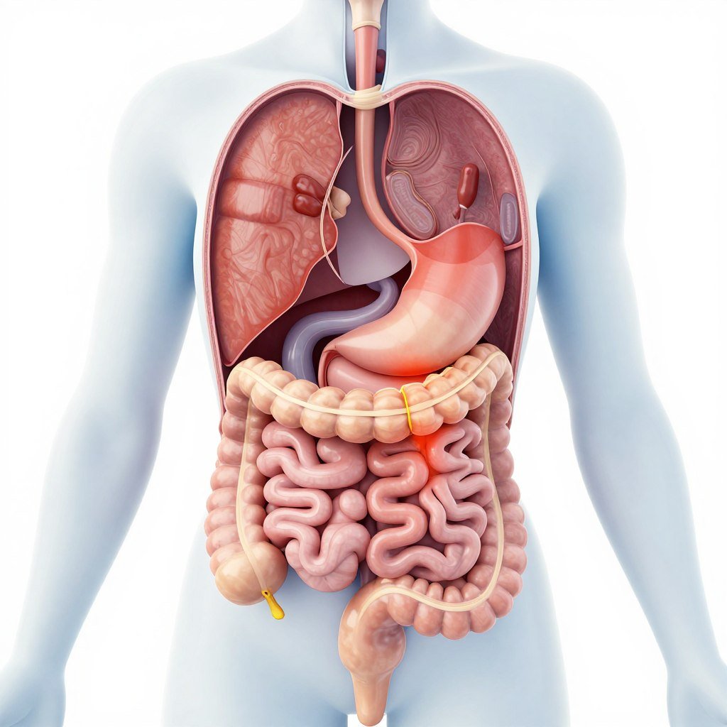 Person experiencing abdominal discomfort from colon cleanse