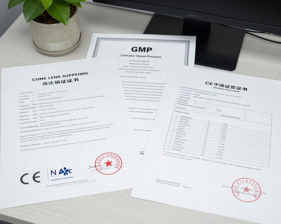 Quality certification documents and testing reports for colon cleanse supplements