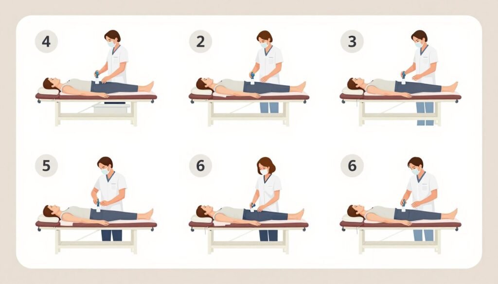 Step-by-step visual guide to colon hydrotherapy treatment procedure