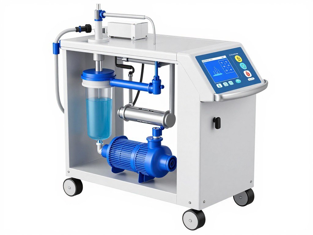 Technical diagram showing colonic machine water flow system