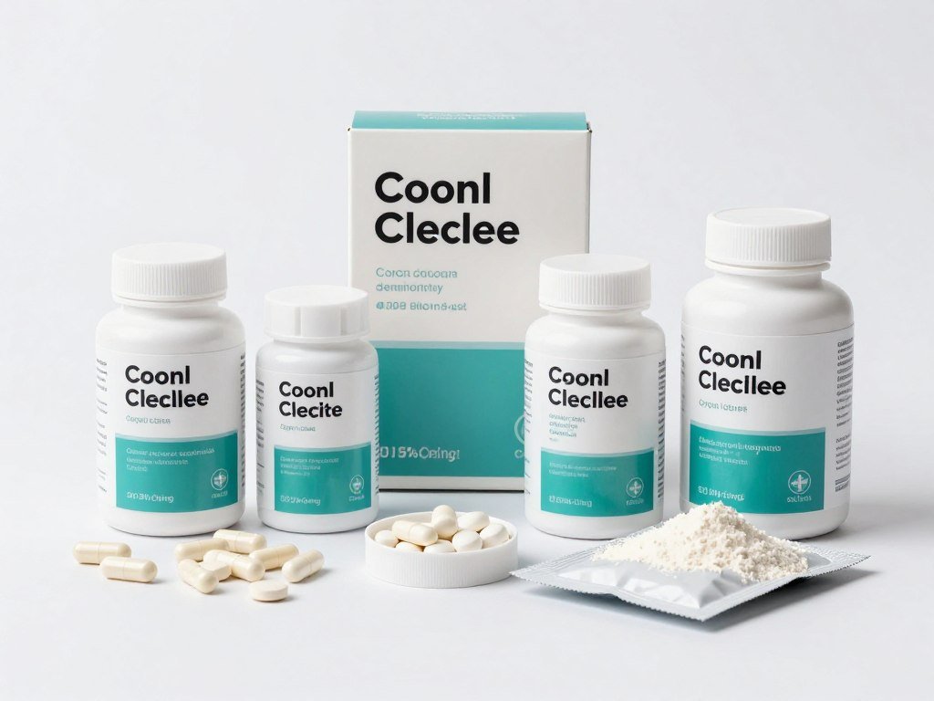 Various types of colon cleanse supplement capsules and tablets displayed professionally