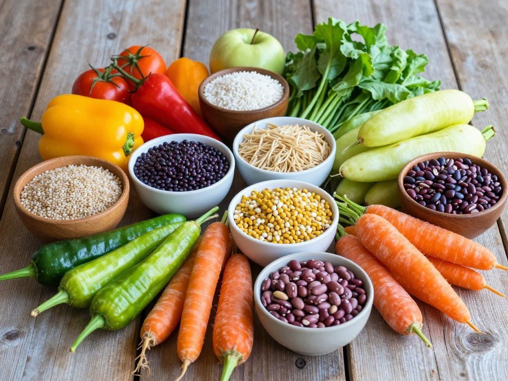 colon healthy foods including fiber-rich vegetables and whole grains