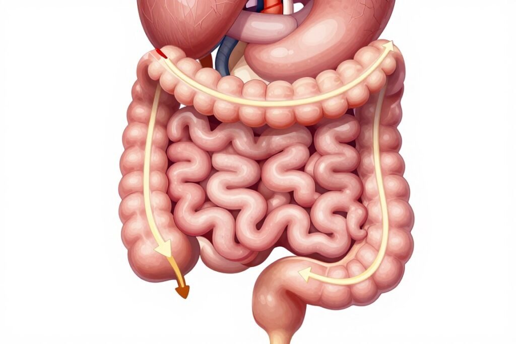 digestive system diagram showing natural peristalsis