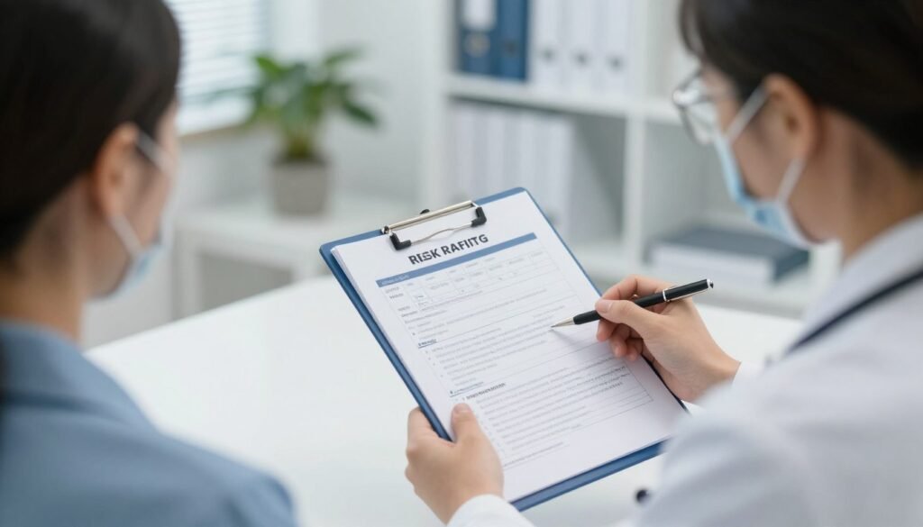 healthcare professional reviewing patient safety protocols