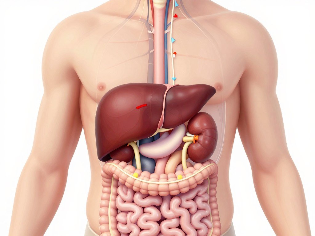 liver kidney system body detox organs illustration