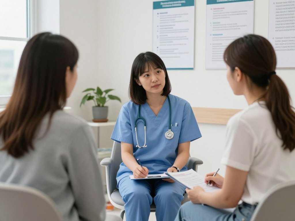 professional practitioner consultation room discussing enema for constipation treatment options