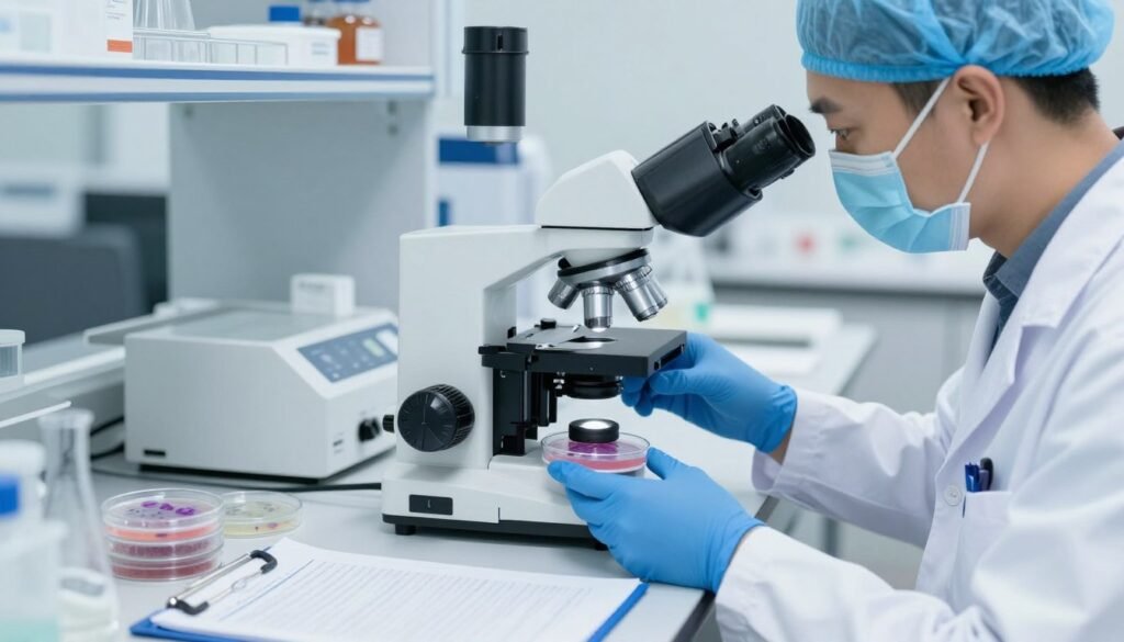 scientific research laboratory studying coffee enema effects on human cells