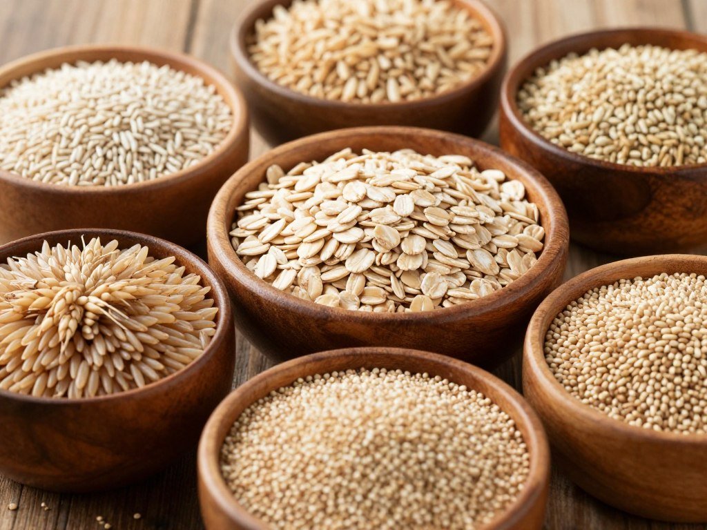 variety of whole grains promoting colon health