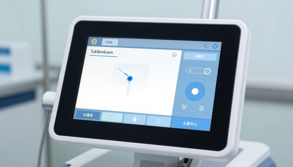 Close-up of colonic machine touch screen interface