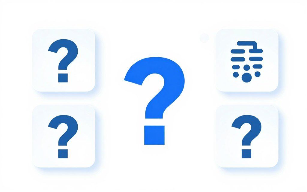 FAQ concept with question marks and answers