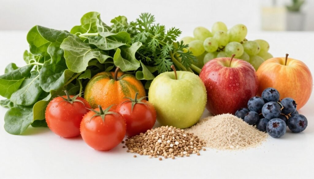 Fresh fruits and vegetables for natural colon cleansing
