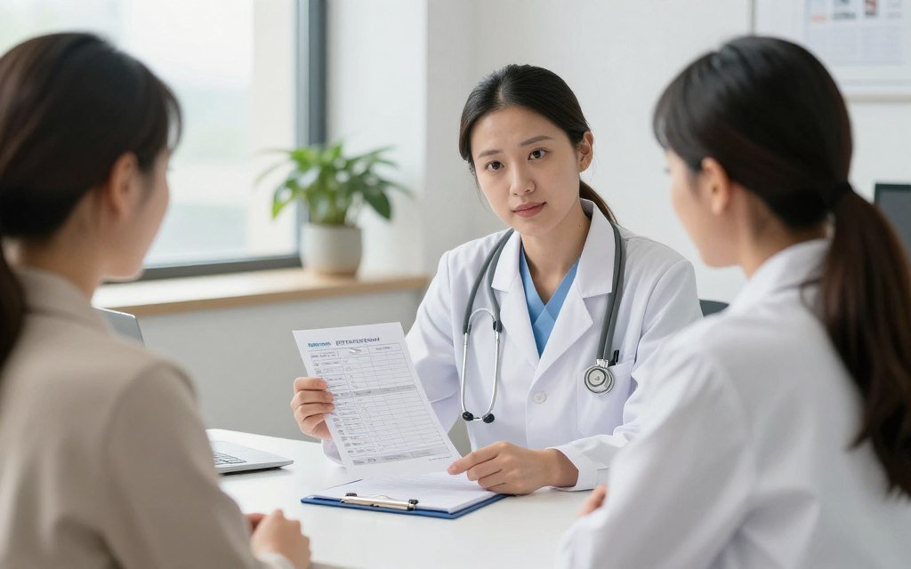 Healthcare professional consulting with patient about diet plan