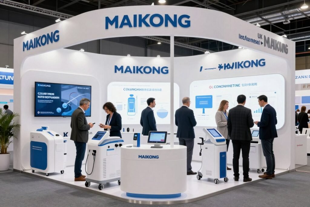 MAIKONG equipment display at UK wellness trade show MAIKONG equipment display at UK wellness trade show