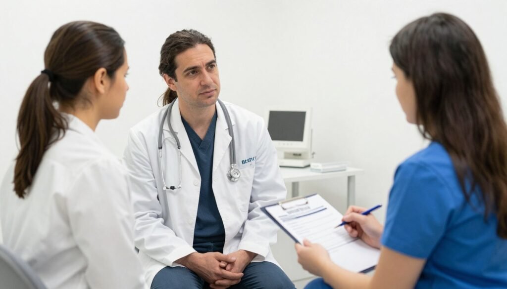 Medical consultation between therapist and client