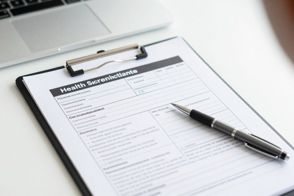 Medical consultation forms for hydrotherapy patient screening