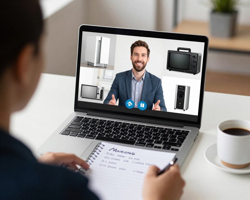 Professional consultation via video call about colonic irrigation equipment