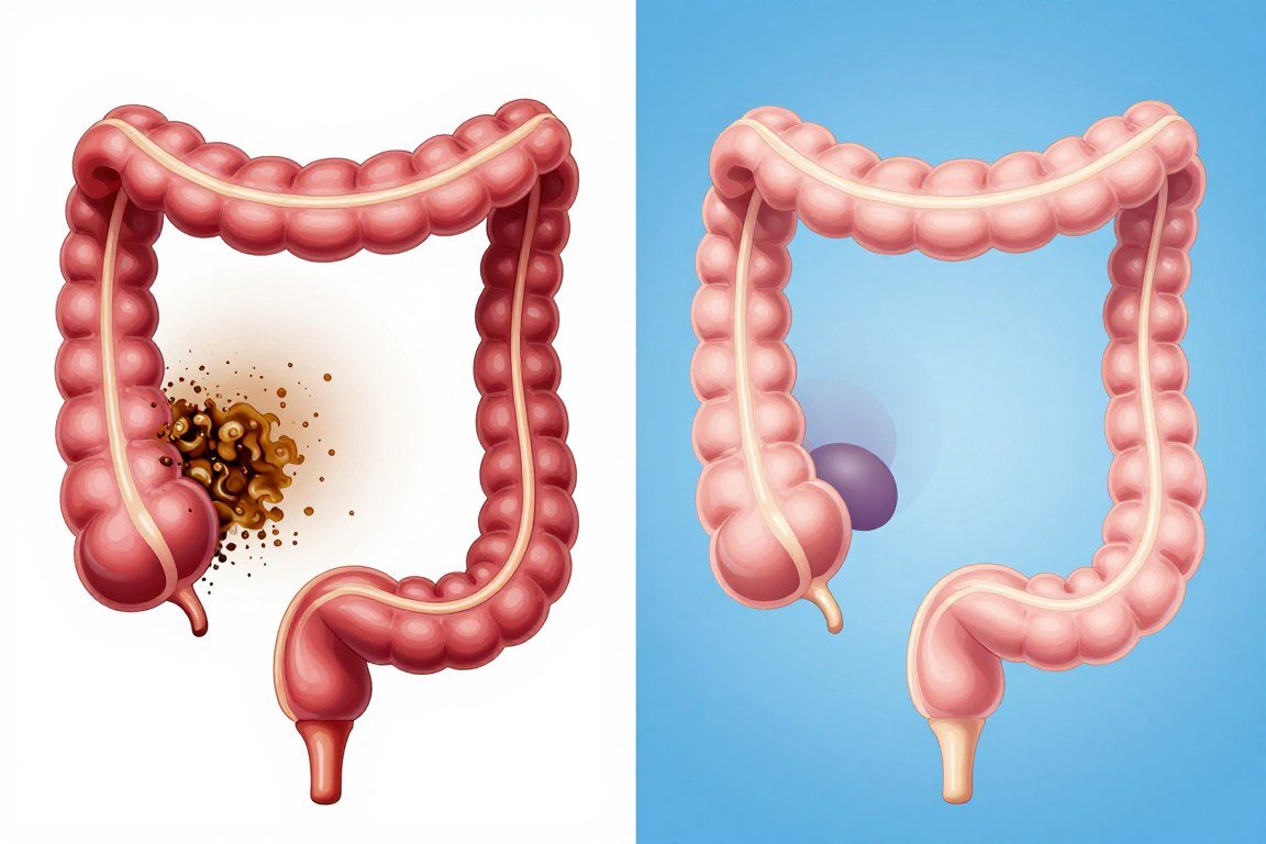 Before and after comparison of colon health