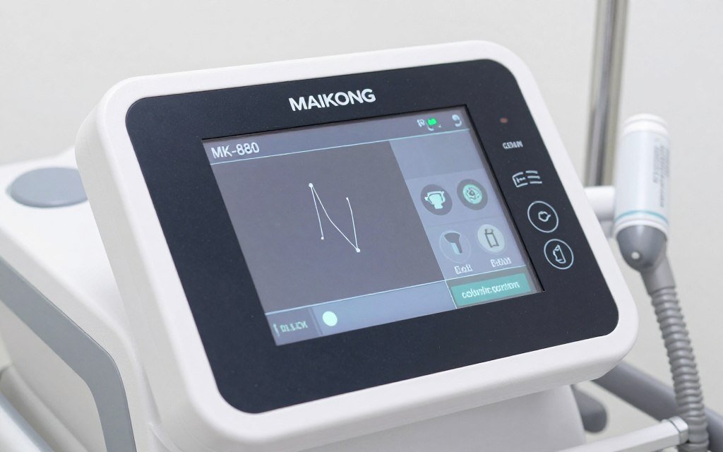 Close-up of MAIKONG colonic machine control panel and touchscreen