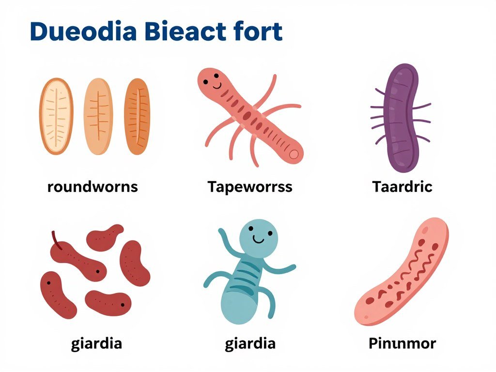 Common types of parasites affecting human health including roundworms and protozoa