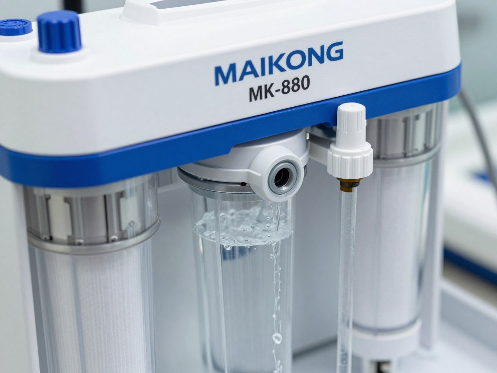MK-880 water purification system and automatic cleaning mechanism