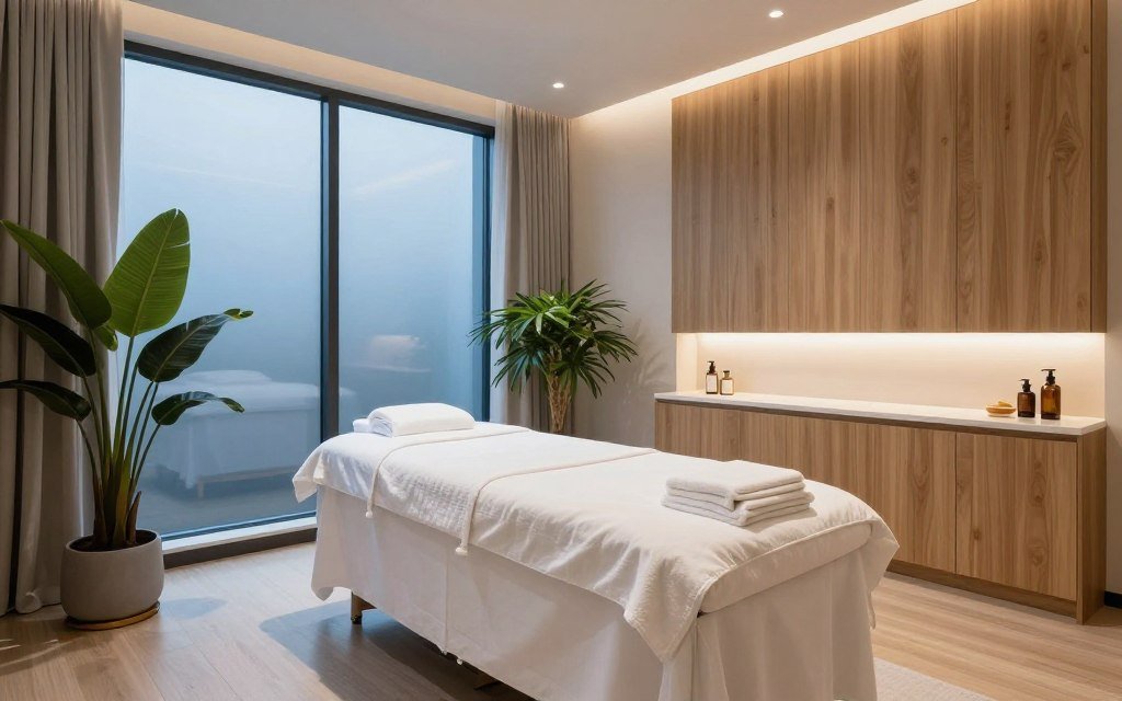 Modern wellness centre treatment room in Newcastle