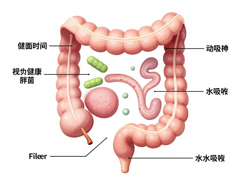 diagram showing healthy colon anatomy and natural cleansing process